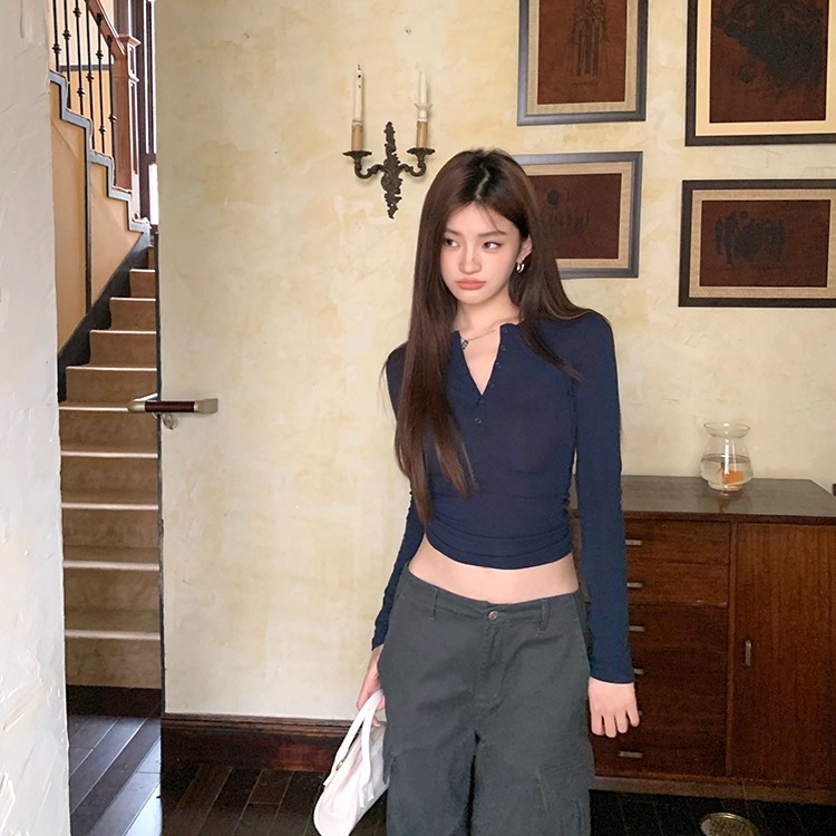 莫代尔软糯打底衫女辣妹绝美修身