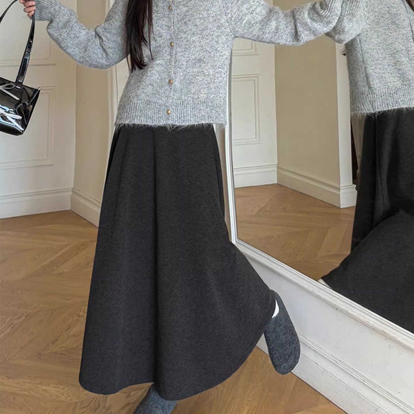 秋冬中长款毛呢半身裙加绒大摆遮胯松紧设计感显瘦呢子高腰半裙子,女装/女士精品,半身裙,淘宝优惠券,粉丝福利购,淘宝优惠卷