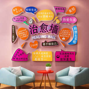 心理咨询室墙面装饰挂画心灵驿站健康辅导教室文化墙布置标语贴纸