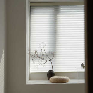 曼莎诺香格里拉帘亚麻百叶帘书房阳台现代简约半透光电动遮阳窗帘