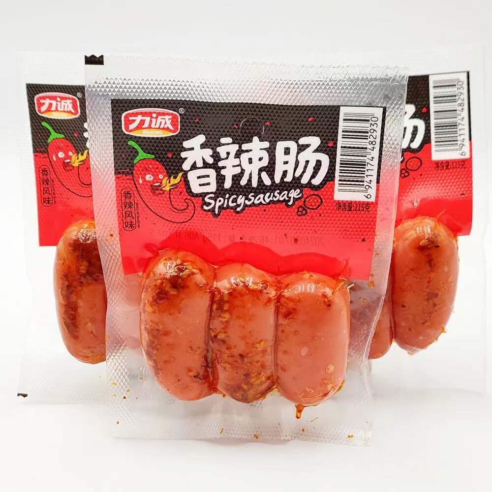力诚115g香辣肠爆脆肠烤肠热狗香肠泡面搭档办公室即食休闲零食