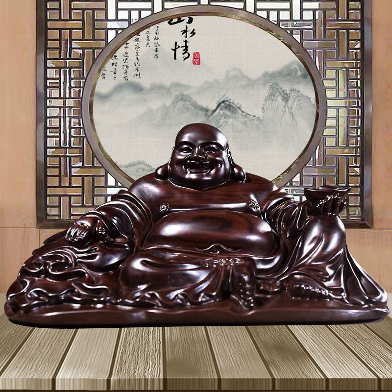 乌木雕刻弥勒佛像装饰品开业礼品家居客厅装饰品实木大肚子笑佛工,家居饰品,装饰摆件,淘宝优惠券,粉丝福利购,淘宝优惠卷