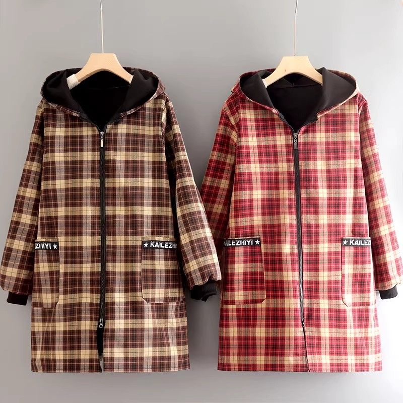 加绒加厚格子罩衣冬季家用厨房防油污保暖工作服新款户外长袖外套,家庭/个人清洁工具,围裙,淘宝优惠券,粉丝福利购,淘宝优惠卷