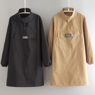 时尚新款工作罩衣上班宠物美容店防水长袖围裙男定制logo印字工装