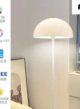 法式奶油风卧室床头灯北欧简约设计感蘑菇灯白色客厅沙发边落地灯