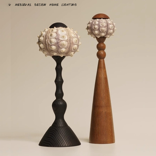 海胆台灯手工diy成品海螺贝壳海星小夜灯摆件少女心海洋礼物