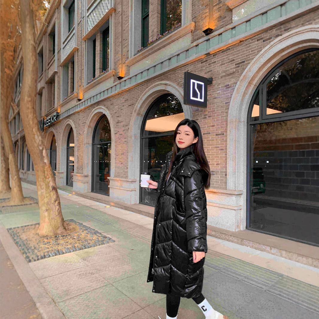 8021冬季新款女时尚百搭加厚保暖羽绒棉服过膝长款加厚保暖防寒服