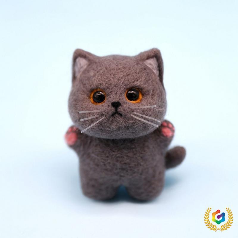 ?羊毛毡戳戳乐Q版猫咪材料包手工diy玩偶小猫挂件解压情侣礼物车