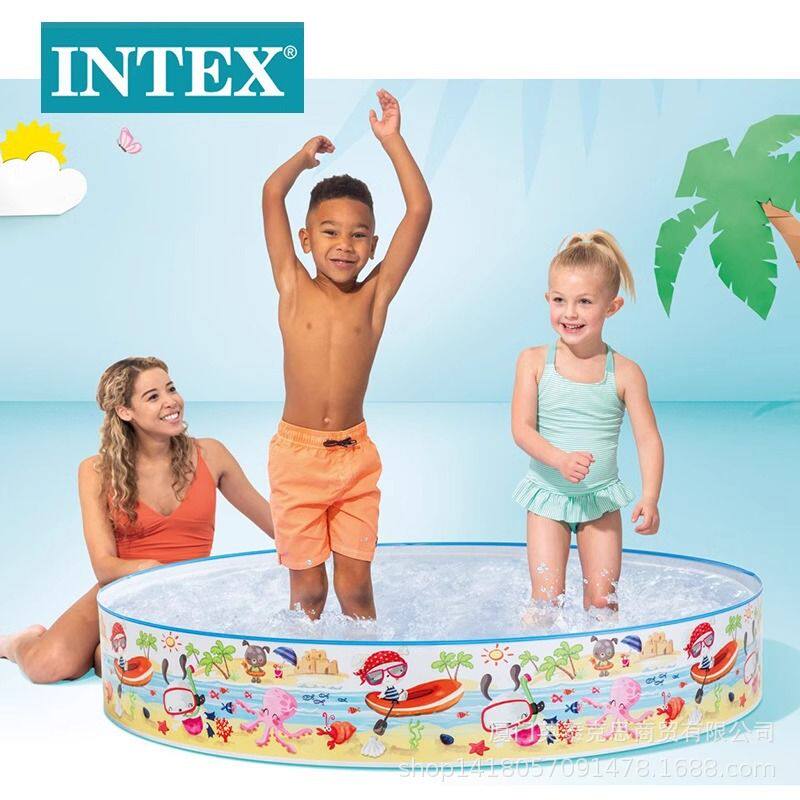 intex 56451硬胶戏水池洗澡折叠儿童免充气游泳池浴盆PVC现货