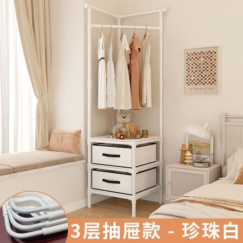 转角衣帽架直角落地衣架衣服架子挂衣简易挂衣架卧室家用宿舍结实