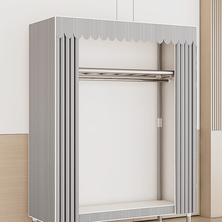 布衣柜加厚全钢架加粗衣柜家用卧室新款组合儿童简易衣柜出租房用