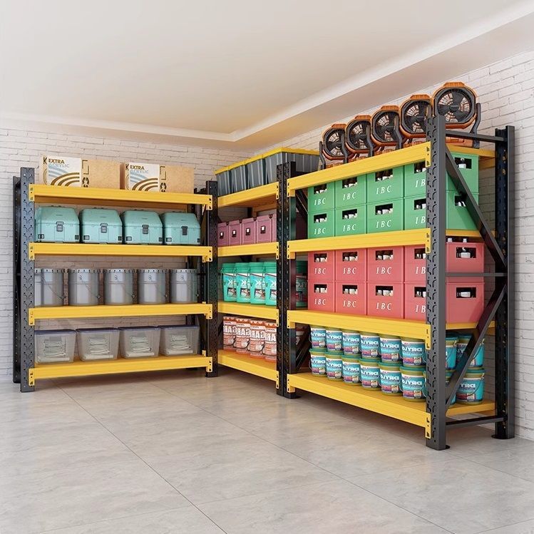 钢制蝴蝶孔货架多层仓库落地储物架储藏室收纳置物架商用仓储货架