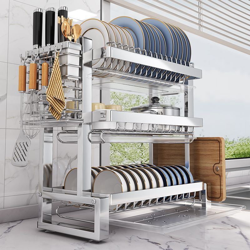 304不锈钢厨房置物架碗碟碗盘沥水架多功能放碗架碗筷收纳盒碗柜
