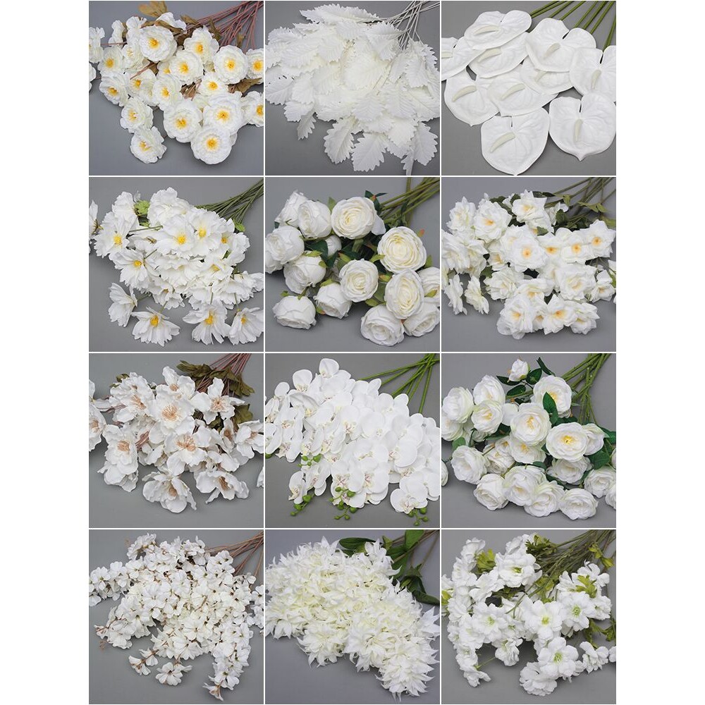 白色花婚庆婚礼装饰花假花摆件花艺花材花束塑料花拱门道具花