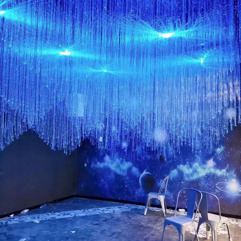 光纤灯网红餐厅酒吧灯走廊清吧装饰氛围吊灯星空顶灯束满天星