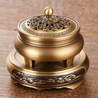 铜香薰炉沉香艾草盘香焚香熏香铜艾柱檀香香炉家用室内艾草纯蚊香