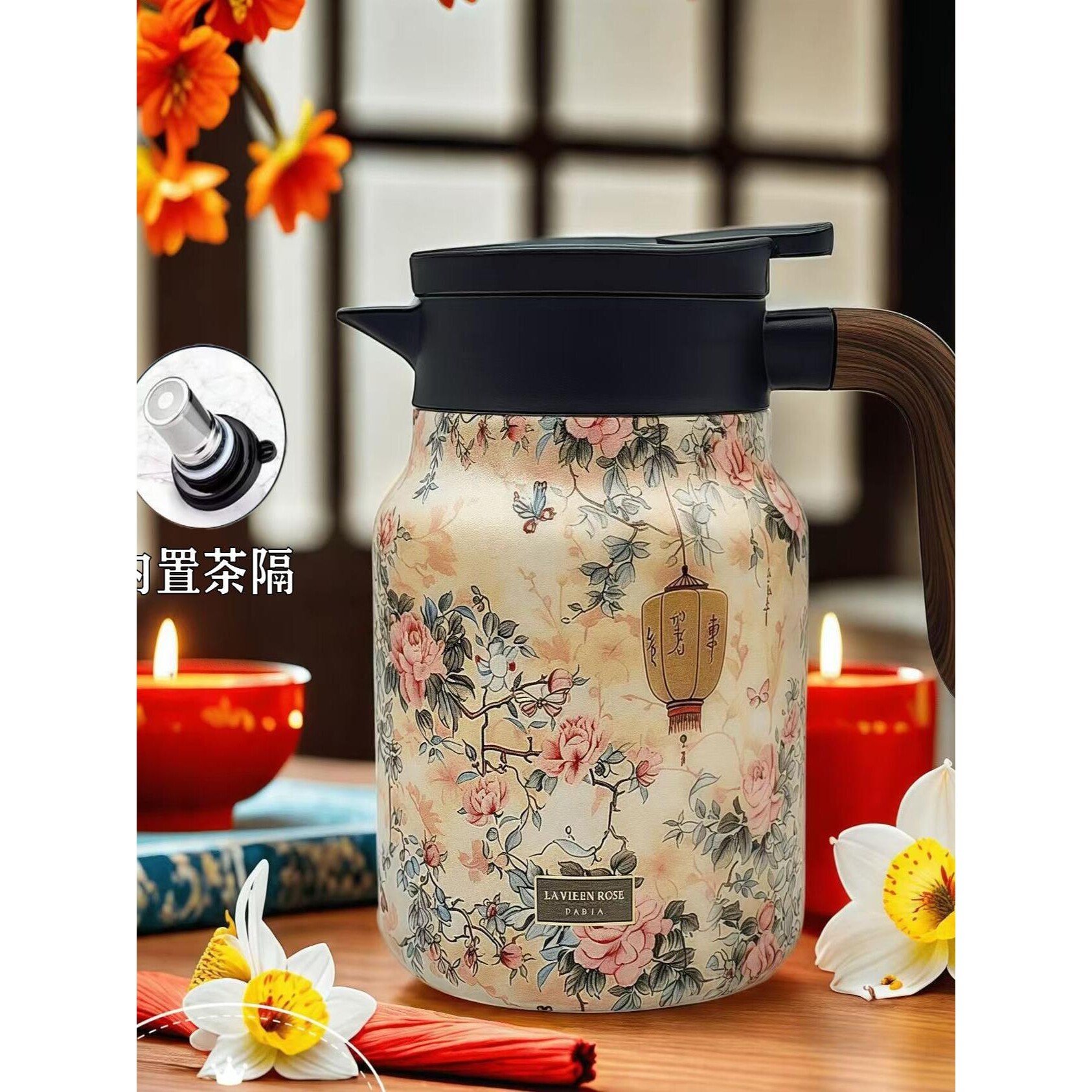 【现货发】1000毫升保温壶316不锈钢焖茶壶闷泡茶水分离保暖瓶