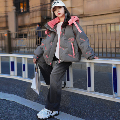 长款洋气外套冬季加厚韩版儿童2025女童新款休闲时尚羽绒棉服加厚