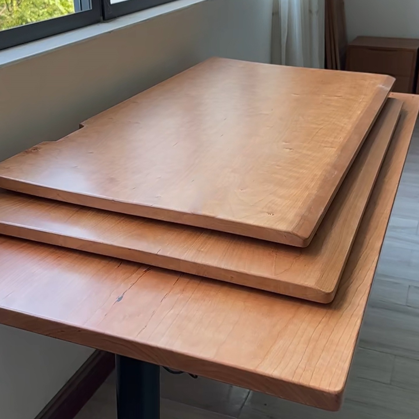 北美樱桃木板书桌电脑桌升降桌面板餐桌柜子实木桌板吧台面板