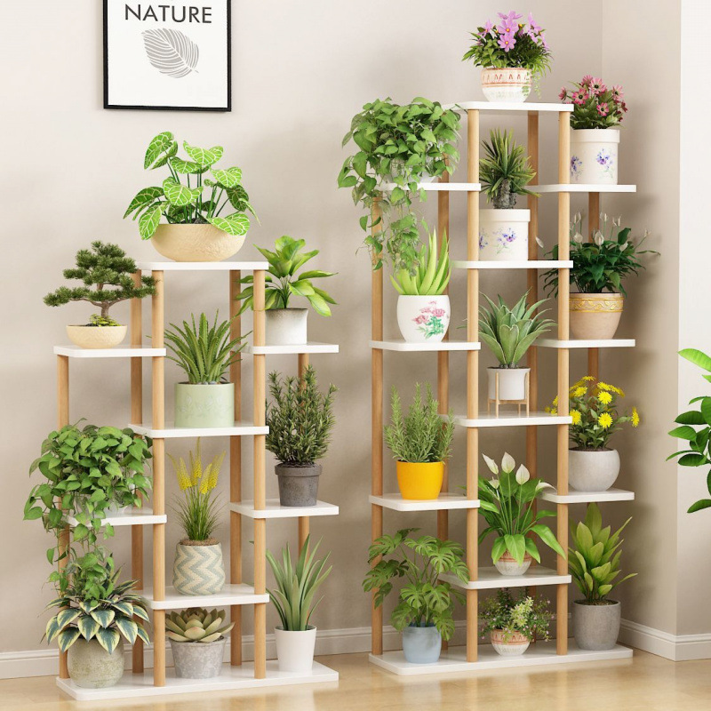 花架子实木多层室内落地客厅装饰简约绿萝多肉花台花几置物架加固