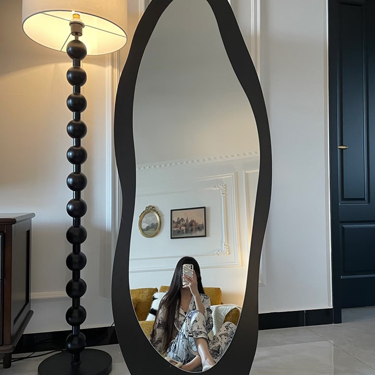 中古全身镜落地镜家用异形穿衣镜女生卧室感网红壁挂试衣镜子