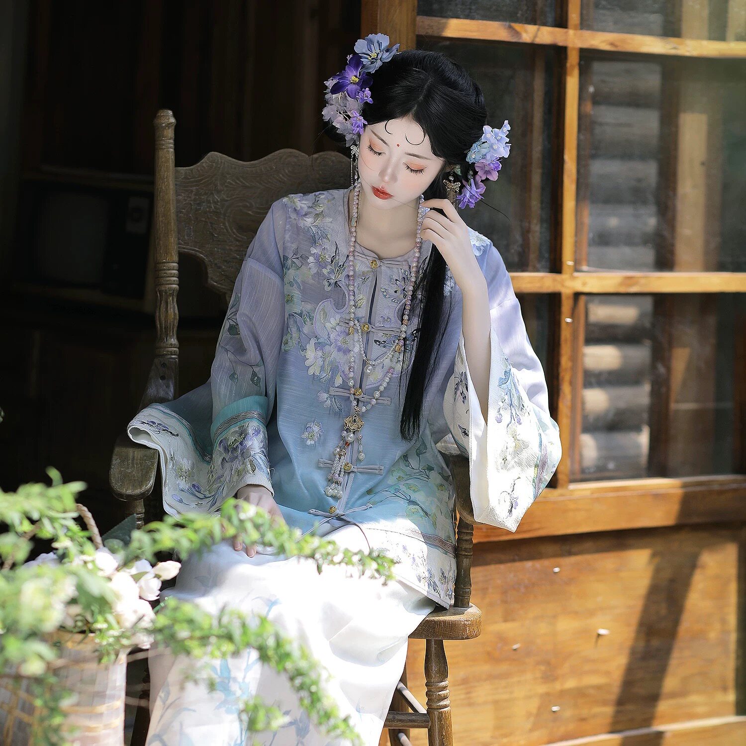 汉服清汉女重工刺绣新中式国风印花渐变套装复古包裙2025春夏新款