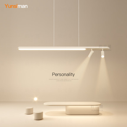 一字长条吊灯极简吧台餐厅灯创意岛台餐桌灯2025新款客厅led灯具