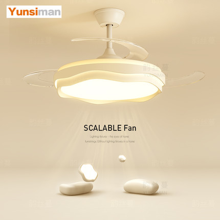 创意隐形风扇灯led吸顶灯卧室餐厅客厅灯中山市吊灯2025新款灯具