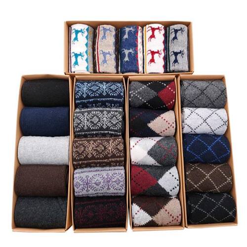 男袜子Mens 5Pcs Cotton Socks For Men 2020 Dress Sock Stripe-