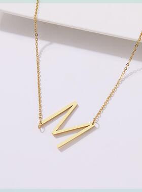 316L Stainless Steel Large SIZE 26 Letters Necklace Pendant