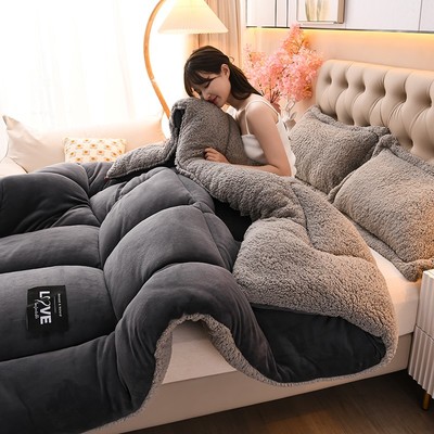 Super warm winter flannel quilt comforter blanket bed duvet