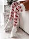 Women& High 39;s Christmas Socks Thigh Snowflake Print