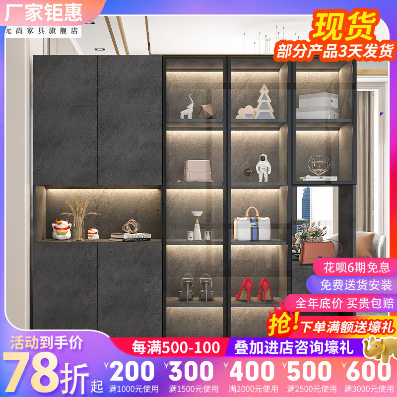 现代简约玄关柜鞋柜一体轻奢风收纳柜家用门口屏风隔断入户定制_虎窝淘
