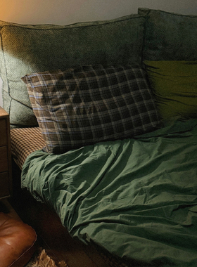 小岛之森绿色长方形大靠枕抱枕沙发床上森系复古女生睡觉