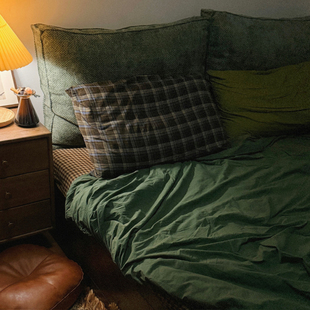 小岛之森绿色长方形大靠枕抱枕沙发床上森系复古女生睡觉