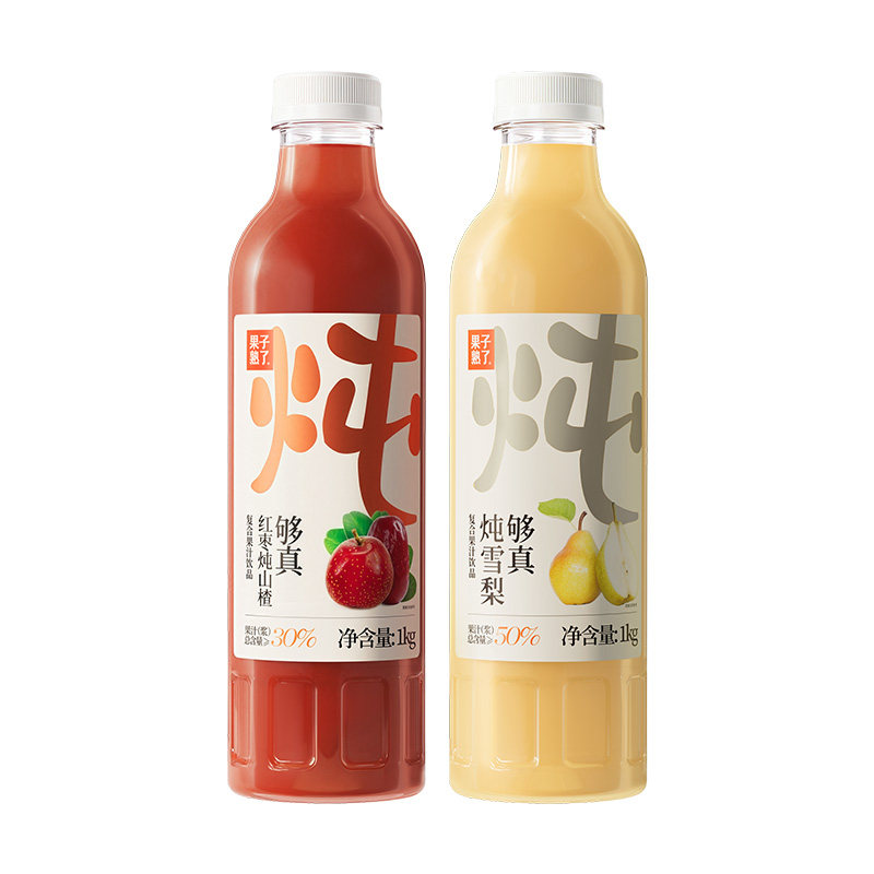 果子熟了炖雪梨红枣炖山楂1kg6瓶饮料整箱