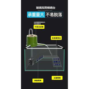 玻璃乌龟缸带晒台别墅龟缸养乌龟专用缸家用大型鱼缸生态缸饲养箱