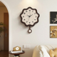 简约现代客厅挂钟中古风餐厅挂墙挂表法式 复古卧室静音时钟免打孔
