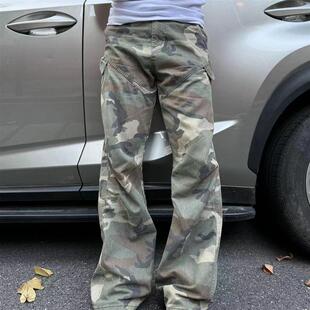 街头直筒军鸟百搭拖地休闲裤 22tree 迷彩裤 潮牌大口袋工装 子 美式