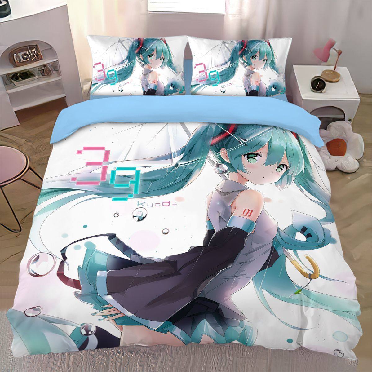 2025动漫初音未来纯棉四件套被单床单单人双人儿童卧室全棉三件套,床上用品,床品套件/四件套/多件套,淘宝优惠券,粉丝福利购,淘宝优惠卷