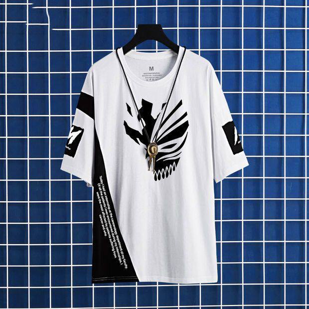 2024A死神BLEACH T恤黑崎一护虚化面具衣服联名半袖二次元动漫周