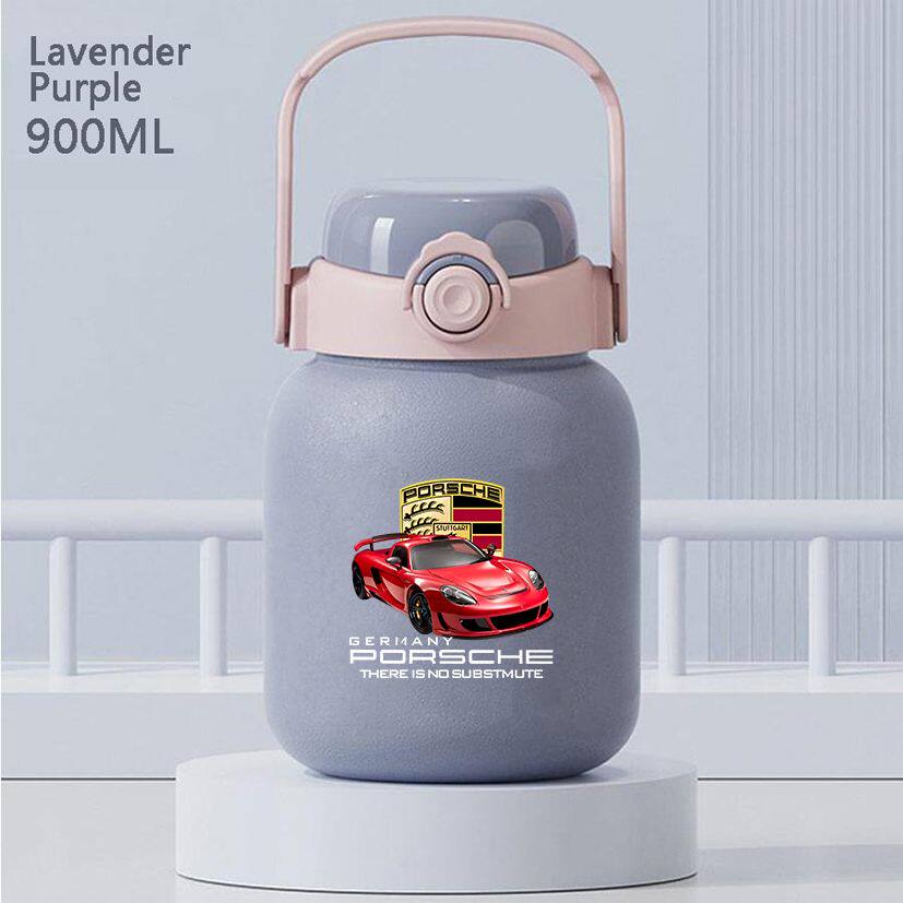 2024保时捷跑车911爱好者周边茶水分离便携吸管杯学生保温水杯大