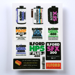 ILFORD伊尔福胶片摄影 pad壳防水潮保温杯旅行李车箱头盔转印贴纸