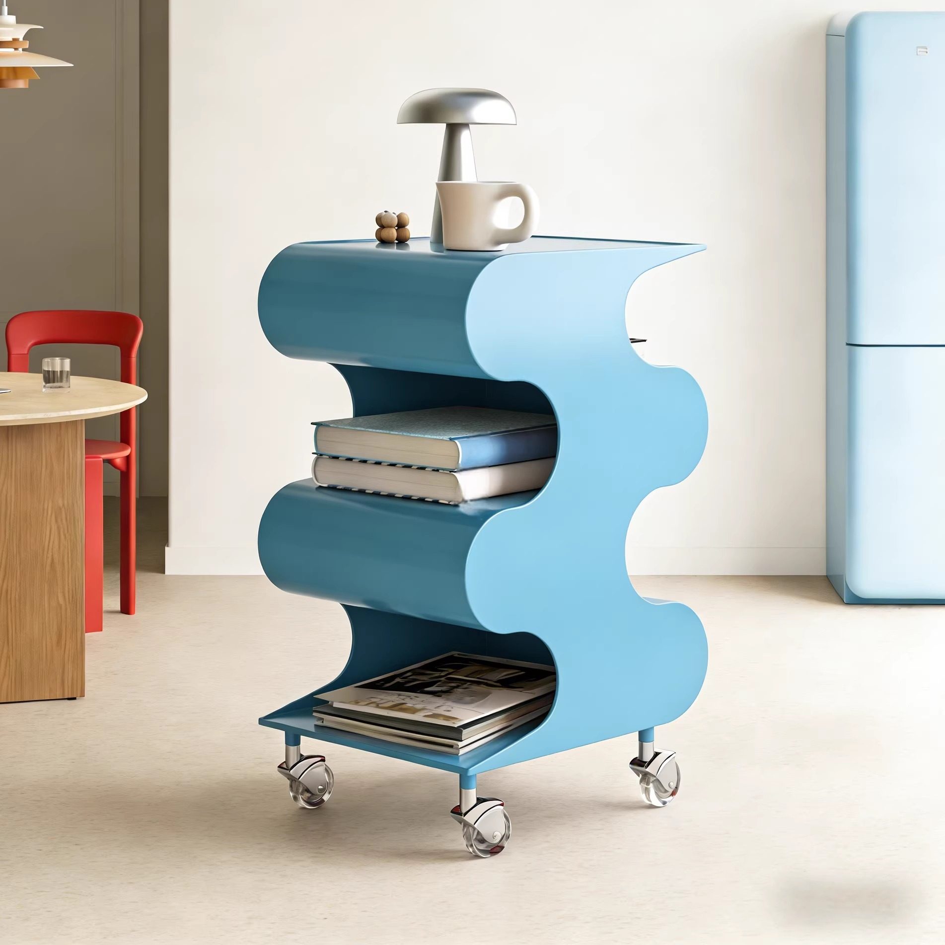 畔所/ins北欧移动沙发边几创意中古收纳小推车透明床头柜,住宅家具,移动边几/推车,淘宝优惠券,粉丝福利购,淘宝优惠卷