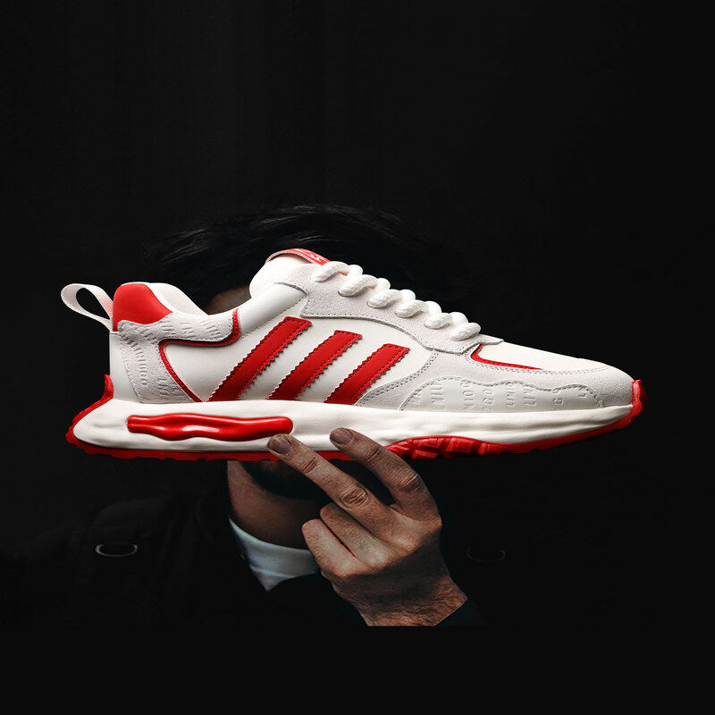 夜行者阿甘慢跑鞋陈冠希同款马年联名三条杠运动休闲鞋男款溶解鞋