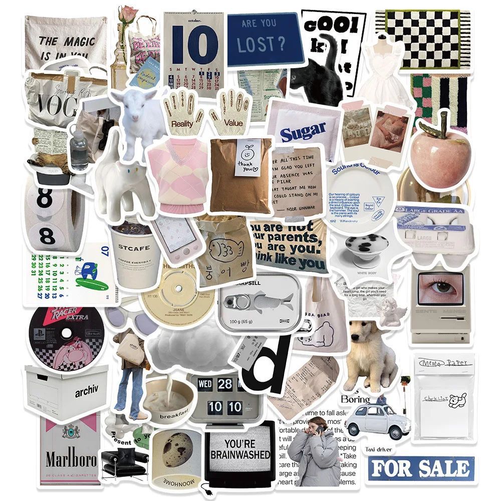 50Pc Creamy Style Waterproof Stickers INS Style Decals