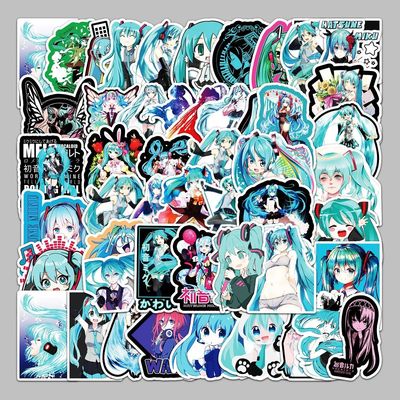 50pcs Cute Virtual Singer Hatsune Miku Cartoon Graffiti