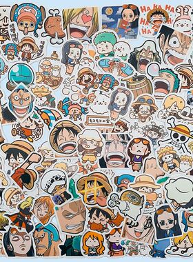 100PCS Cute Cartoon One Piece Sticker Kawaii Hand Account