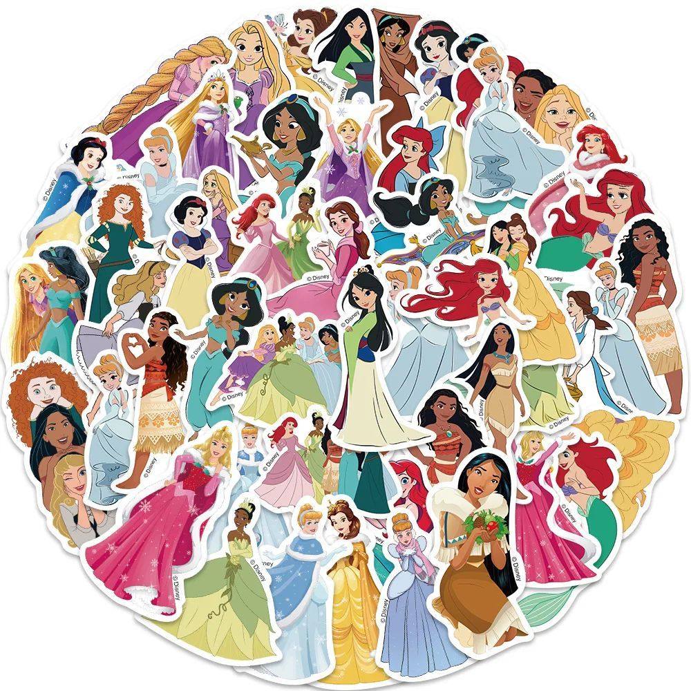50PCS Disney Princess Movie Stickers Anime Decal DIY