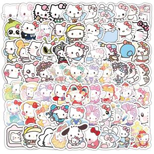 120PCS Kawaii Sanrio HelloKitty Stickers Cartoon Decals